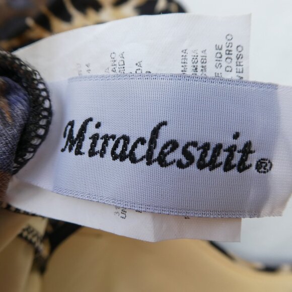 MiracleSuit One Piece Swimsuit Contrasting Animal Cat Bra Sweetheart Ruched 8 - Picture 8 of 11